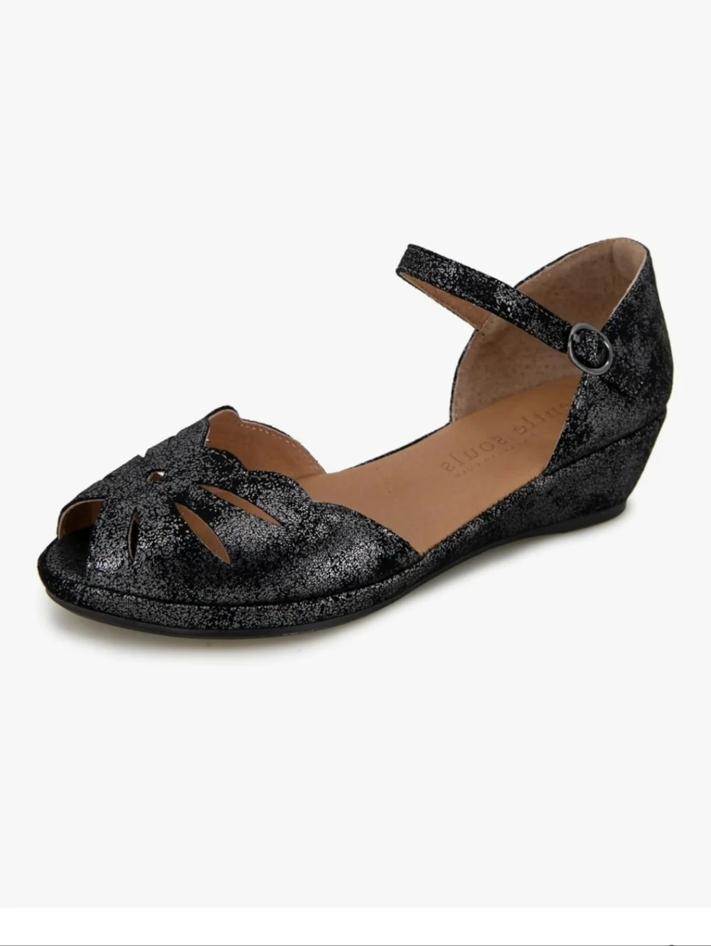 Gentle Souls by Kenneth Cole 'Lily Moon' Blue Wedges Sz 6.5 Cottagecore Boho‎